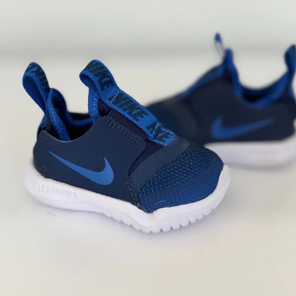 Nike Flex Runner TD Midnight Navy Imperial Blue Toddler Shoes AT4665-407 3C